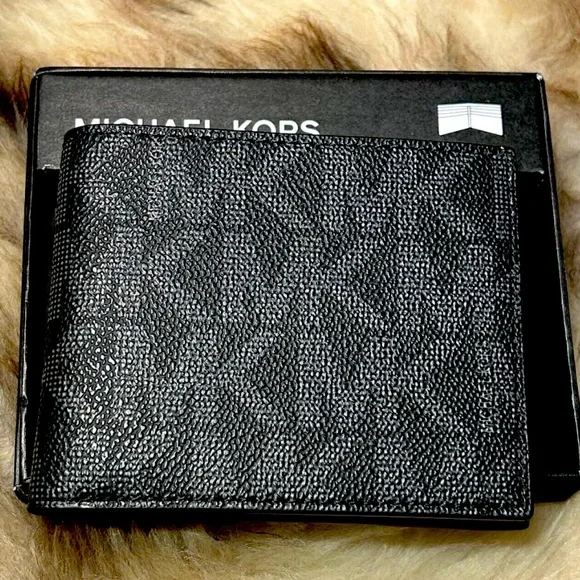 New Michael Kors Jet Set Leather Billfold Slim Mens - Picture 11 of 12